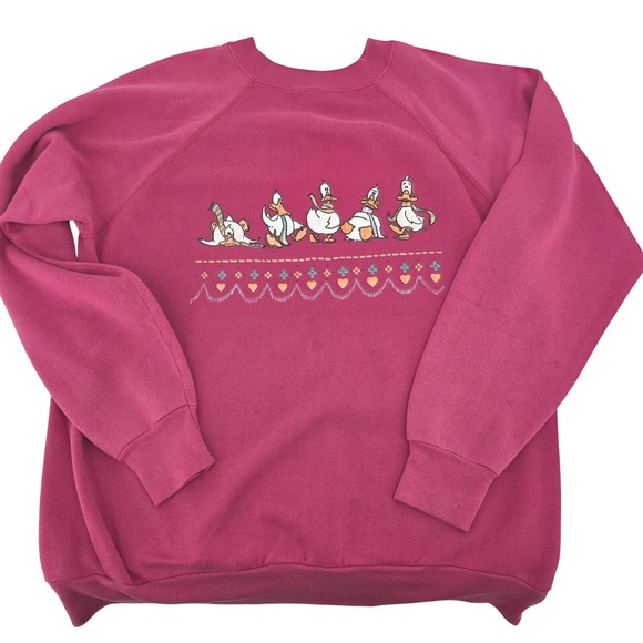 Jerzees Other - Vintage Ice Skating Ducks Geese Red Christmas Ugly Sweater‎ Jerzees Size XL 46